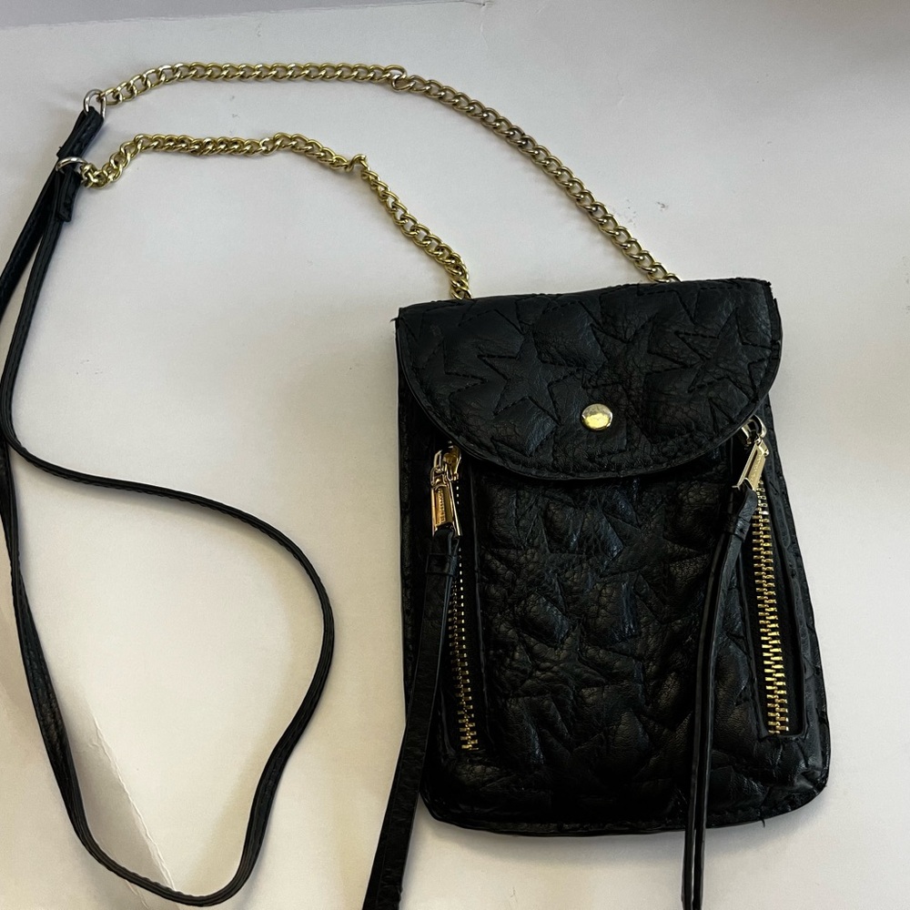 Juicy Couture Black Star Quilted Mini Crossbody Bag